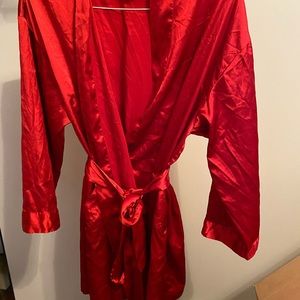 Victoria’s Secret red robe one size silky feel